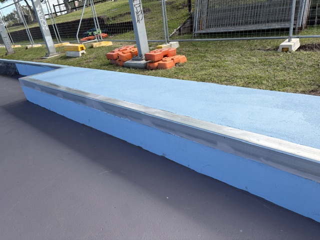 Steel edge repair on a Ballina skatepark ledge