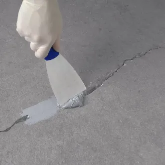 Concrete crack repair in progress at a skatepark